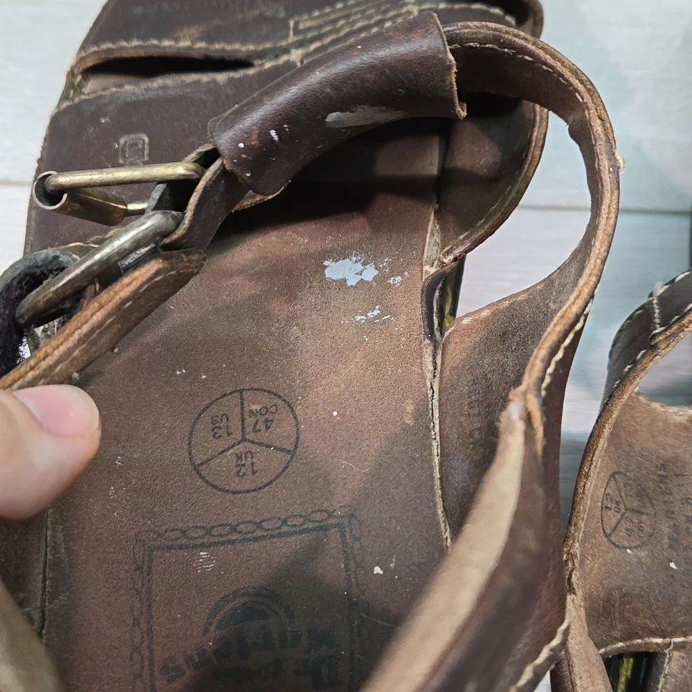 Vintage Doc Dr.Martens Mens Leather Fisher Chunky Tractor Sandals shoes sz US13